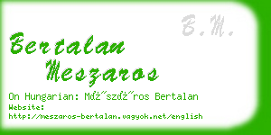 bertalan meszaros business card